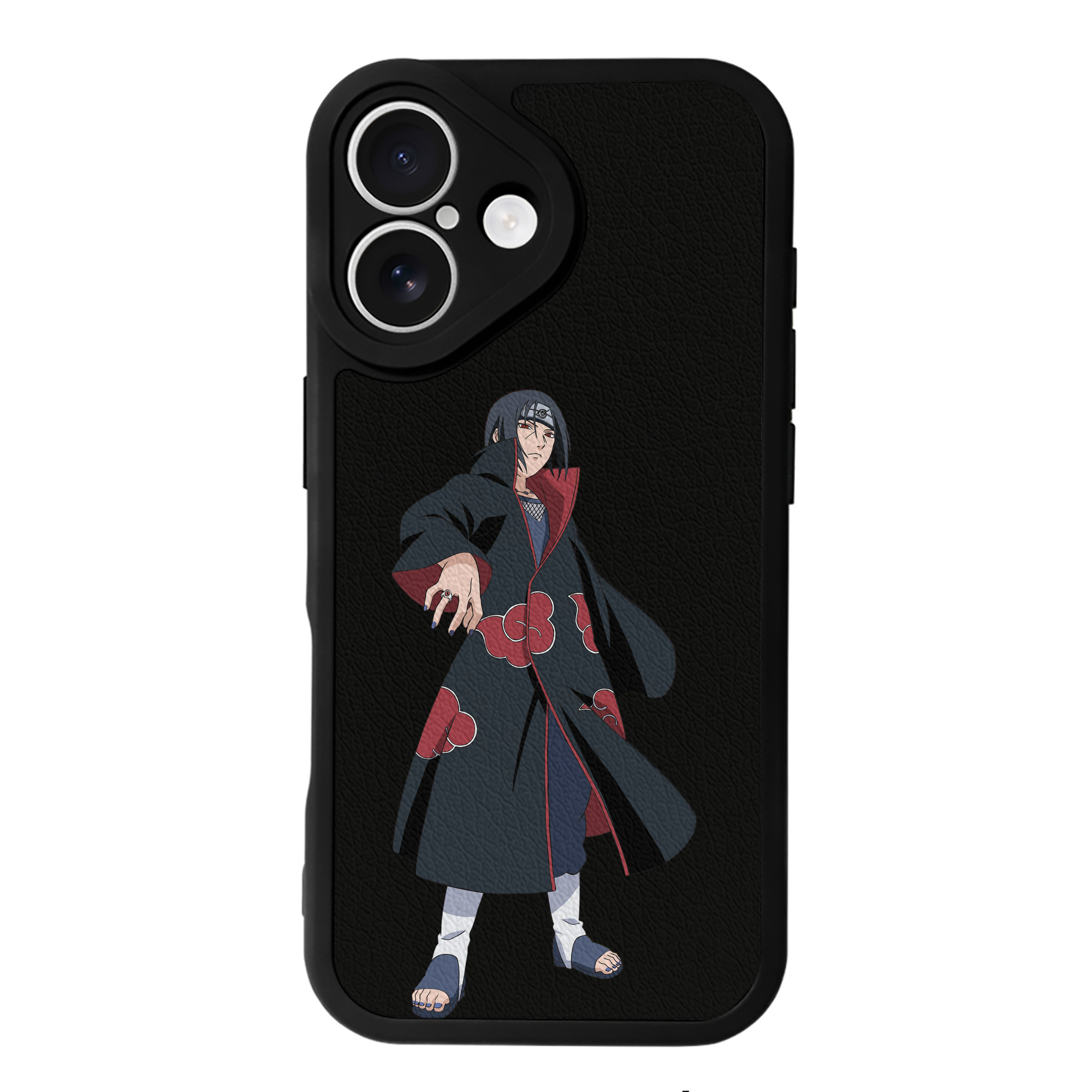 （画像用） NARUTO -ナルト- うちは イタチ Uchiha Itachi 【iPhone 16シリーズ対応】シリコンスマホケース（レザー調） 材質：シリコン